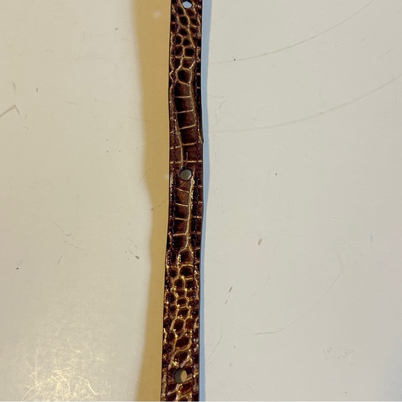 Brahmin handbag strap in croc-embossed leather Brown and Gold - Picture 9 of 14